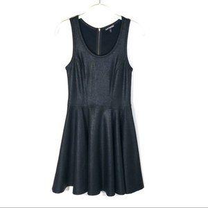 Express fit and flare dress black shimmer x-small